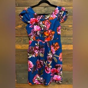 Moulinette Theoirs Anthropologie Blue Floral Dress Size 8